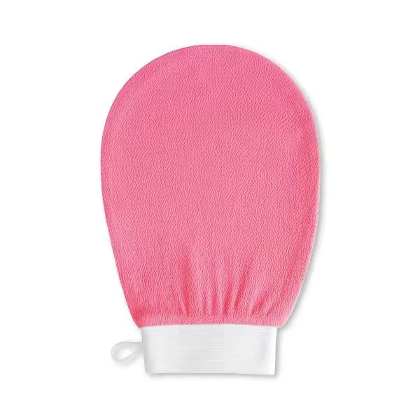 Gant exfoliant, peau satin